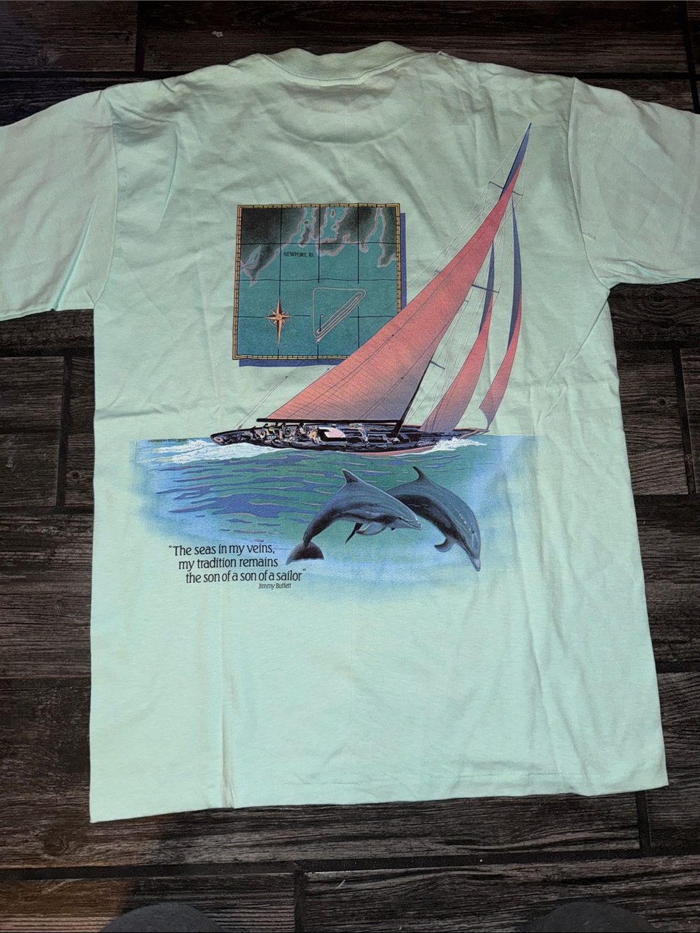 Jimmy buffet vintage 90s single stock Caribbean soul Dolphins large